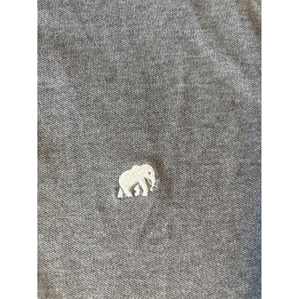 Banana Republic‎ Polo Shirt Mens XL Gray Elephant Logo Pique Knit